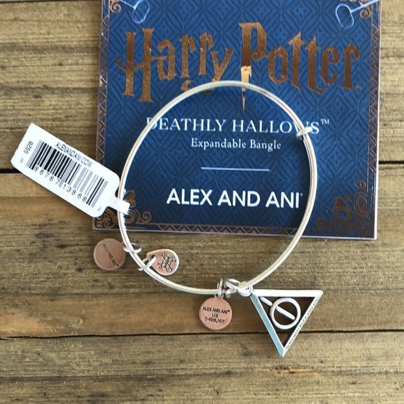 Alex and Ani Retired BNWT Harry Potter Deathly Hallows Bracelet Silver Tone - Picture 6 of 9